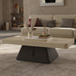 27" Wide Glam Cocktail Table Pedestal Rectangle Coffee Table