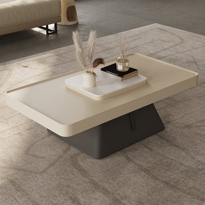 27" Wide Glam Cocktail Table Pedestal Rectangle Coffee Table