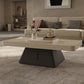 27" Wide Glam Cocktail Table Pedestal Rectangle Coffee Table