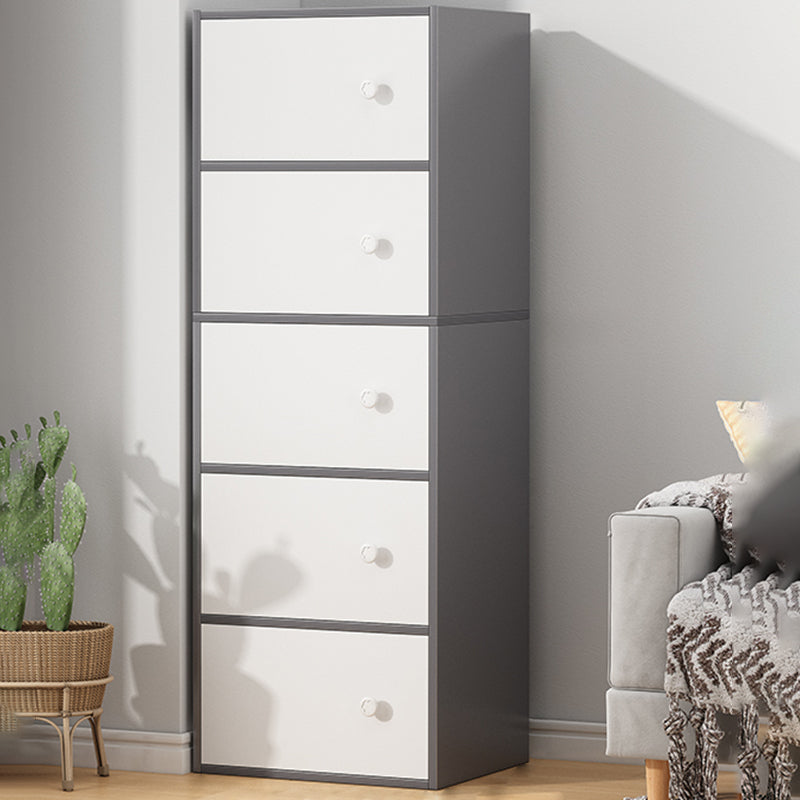 Modern Accent Cabinet Standard No Distressing Wood Cabinet with Doors 16"L x 12"W x 50"H Grey Clearhalo 'Cabinets & Chests' 'cabinets_chests' 'furn' 'furn_cabinets_chests' 'Furniture' 'Living Room Furniture' 7446053
