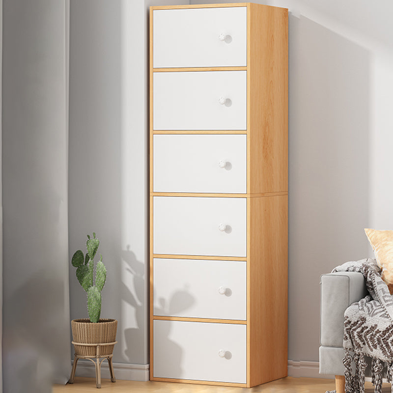 Modern Accent Cabinet Standard No Distressing Wood Cabinet with Doors 15.7"L x 9.4"W x 59.8"H Natural Clearhalo 'Cabinets & Chests' 'cabinets_chests' 'furn' 'furn_cabinets_chests' 'Furniture' 'Living Room Furniture' 7446058