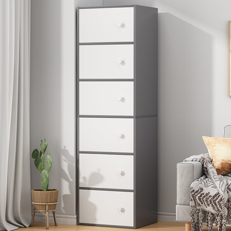 Modern Accent Cabinet Standard No Distressing Wood Cabinet with Doors 16"L x 12"W x 60"H Grey Clearhalo 'Cabinets & Chests' 'cabinets_chests' 'furn' 'furn_cabinets_chests' 'Furniture' 'Living Room Furniture' 7446059