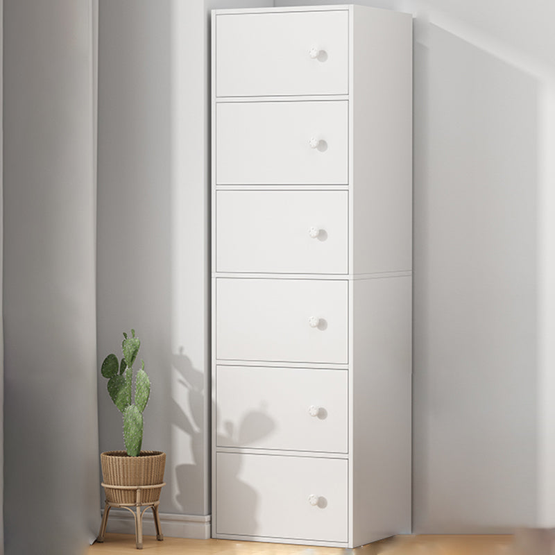 Modern Accent Cabinet Standard No Distressing Wood Cabinet with Doors 16"L x 12"W x 60"H White Clearhalo 'Cabinets & Chests' 'cabinets_chests' 'furn' 'furn_cabinets_chests' 'Furniture' 'Living Room Furniture' 7446060