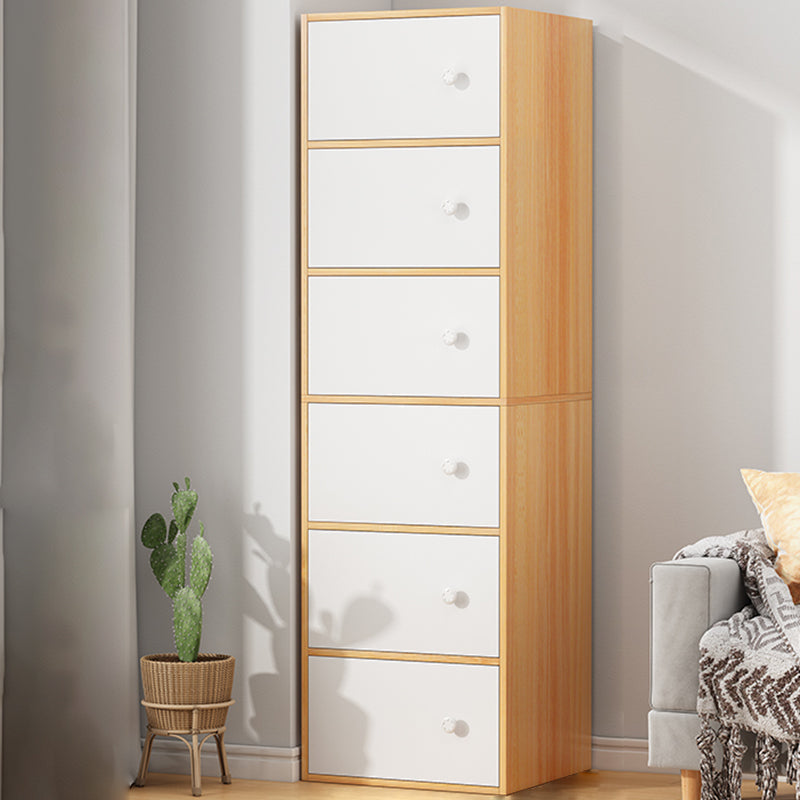 Modern Accent Cabinet Standard No Distressing Wood Cabinet with Doors 16"L x 12"W x 60"H Natural Clearhalo 'Cabinets & Chests' 'cabinets_chests' 'furn' 'furn_cabinets_chests' 'Furniture' 'Living Room Furniture' 7446061