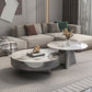 Round Slate Coffee Cocktail Table Pedestal Coffee or End Table with Storage Clearhalo 'Coffee & Accent Tables' 'Coffee Tables' 'coffee_tables' 'furn' 'furn_coffee_tables' 'Furniture' 'Living Room Furniture' 7446074