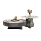 Round Slate Coffee Cocktail Table Pedestal Coffee or End Table with Storage Clearhalo 'Coffee & Accent Tables' 'Coffee Tables' 'coffee_tables' 'furn' 'furn_coffee_tables' 'Furniture' 'Living Room Furniture' 7446083