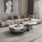 Round Slate Coffee Cocktail Table Pedestal Coffee or End Table with Storage Clearhalo 'Coffee & Accent Tables' 'Coffee Tables' 'coffee_tables' 'furn' 'furn_coffee_tables' 'Furniture' 'Living Room Furniture' 7446085