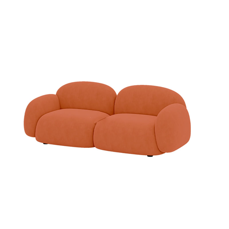 Contemporary Solid Color Velvet Sofa 33.46" Wide Square Arm Sofa