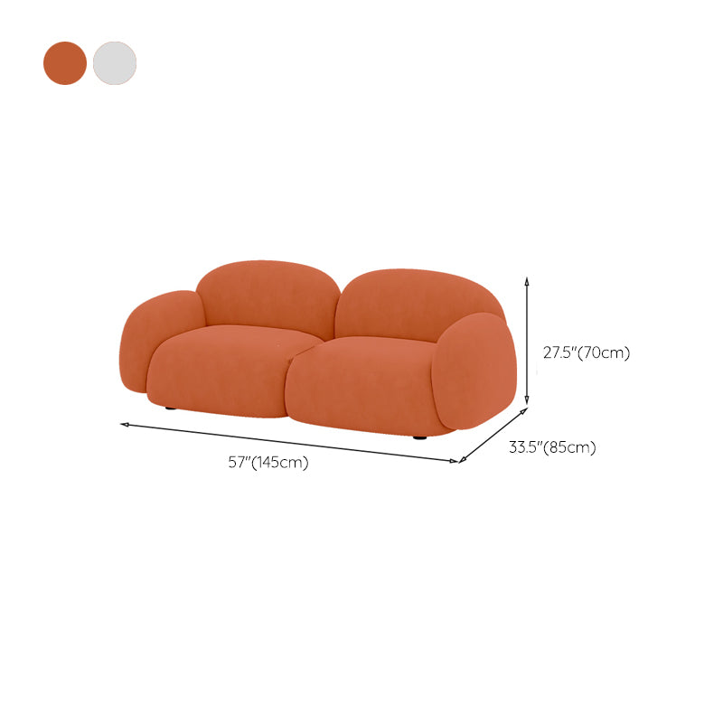 Contemporary Solid Color Velvet Sofa 33.46" Wide Square Arm Sofa