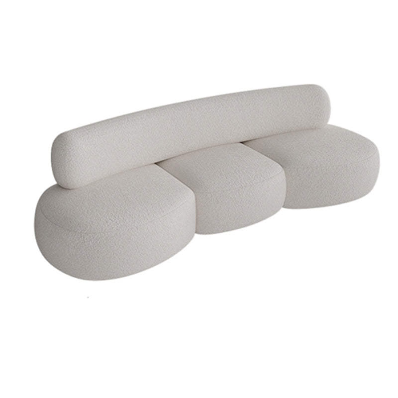 Canapé en laine de style contemporain dans un canapé rembourré en blanc incurvé