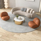 Contemporary Solid Color Sofa Upholstered Wool and Faux Leather Sofa