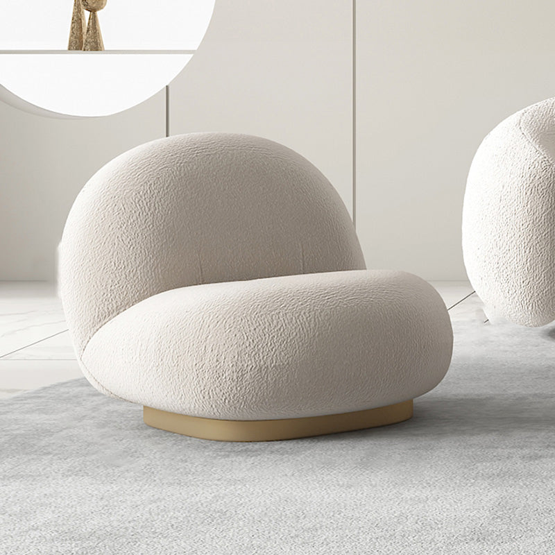 Contemporary Solid Color Sofa Upholstered Wool and Faux Leather Sofa