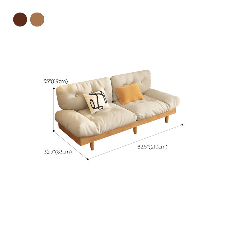 Scandinavian Solid Color Sofa 32.67" Wide Armless Tufted Back Sofa