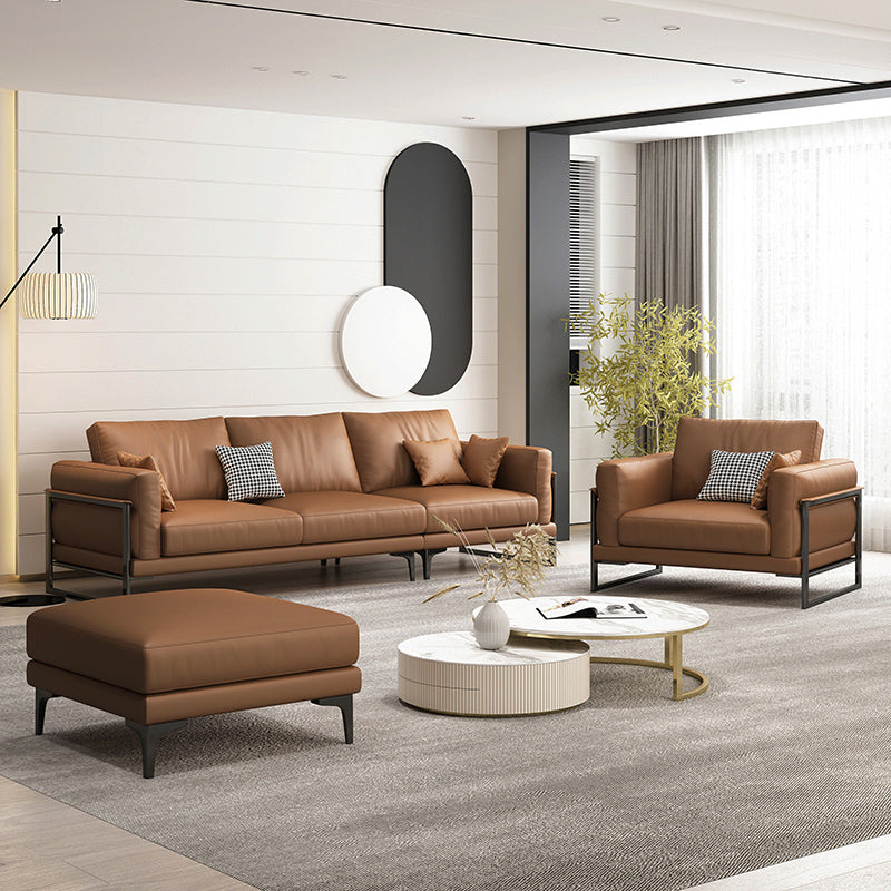 4シーターレザーソファ36.22 "リビングルーム用幅の正方形のアームソファ