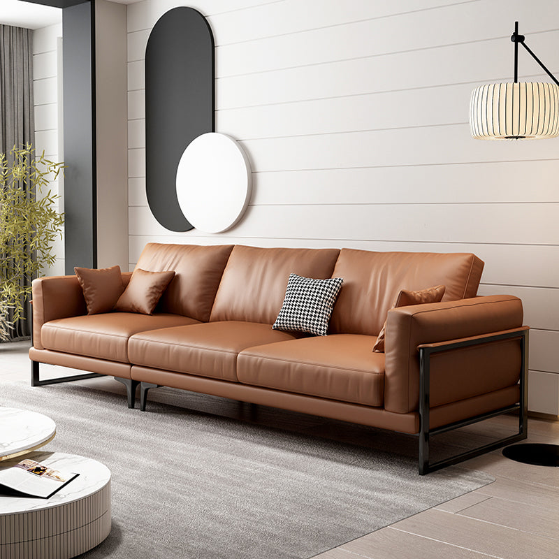 4シーターレザーソファ36.22 "リビングルーム用幅の正方形のアームソファ
