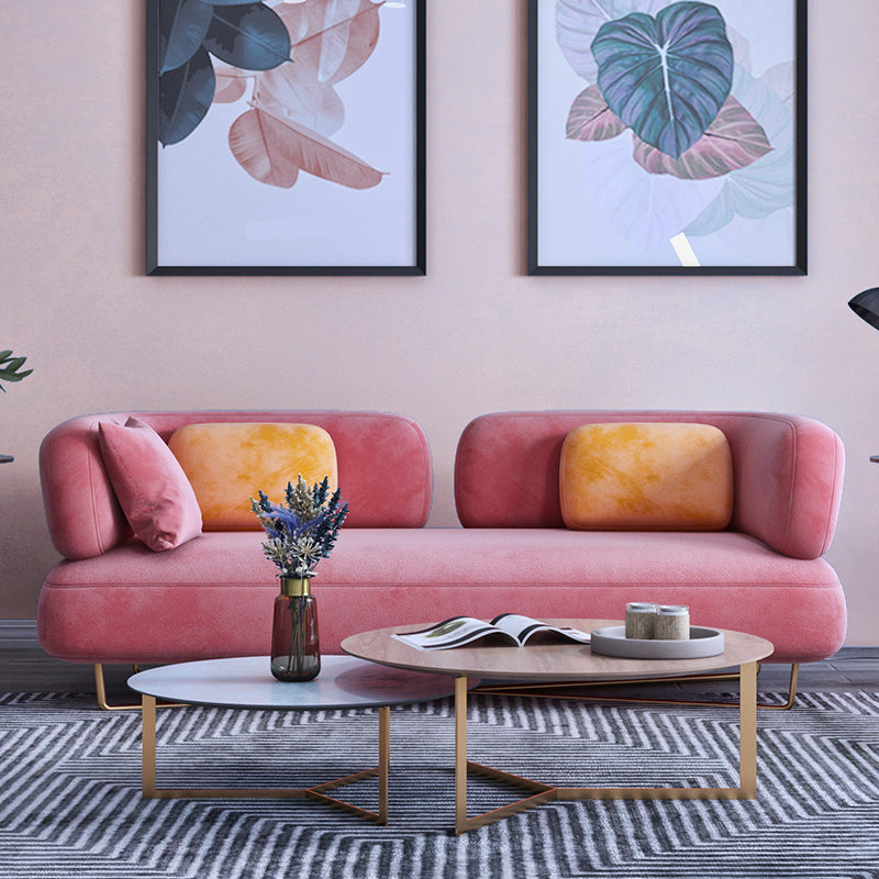 Scandinavian Solid Color Velvet Sofa 31.49" Wide Tuxedo Arm Sofa Clearhalo 'furn' 'furn_sofas' 'Furniture' 'Living Room Furniture' 'Sofa' 'sofas' 7446340