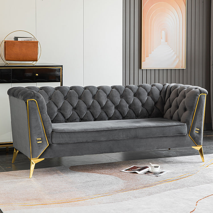 Sofa de couleur unie scandinave 28,74 "Wired Wood Frame Tuxedo bras SOFA