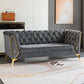 Sofa de couleur unie scandinave 28,74 "Wired Wood Frame Tuxedo bras SOFA