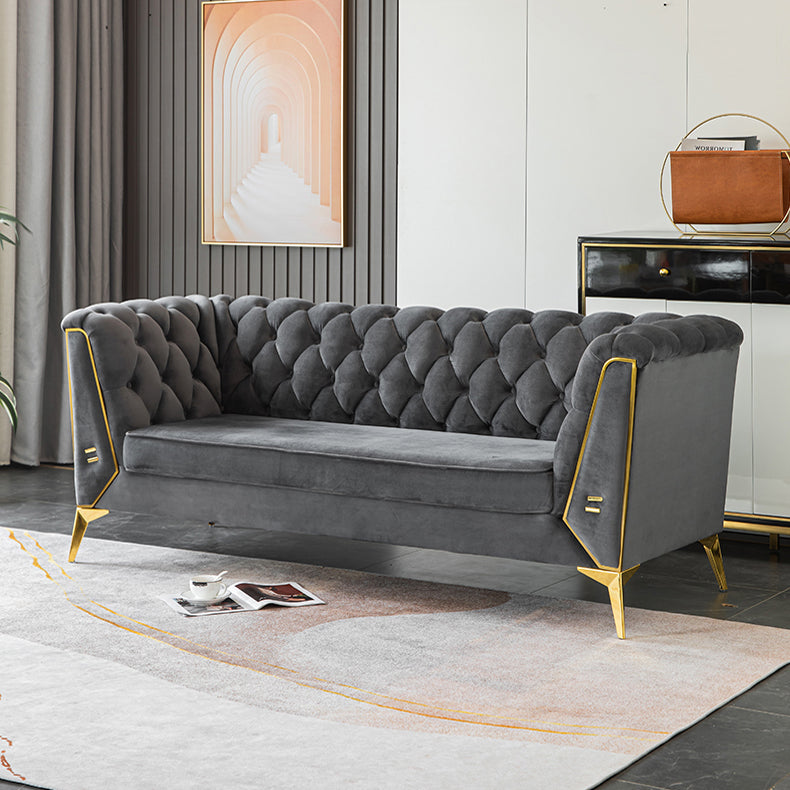 Sofa de couleur unie scandinave 28,74 "Wired Wood Frame Tuxedo bras SOFA