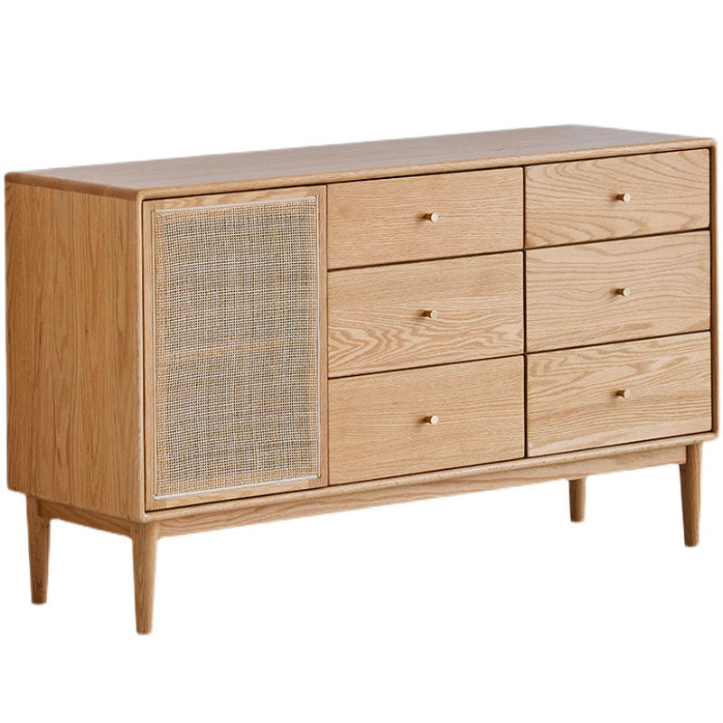 Contemporary Paned Cabinet Brown Pine and Cherry Accent Cabinet with Doors Clearhalo 'Cabinets & Chests' 'cabinets_chests' 'furn' 'furn_cabinets_chests' 'Furniture' 'Living Room Furniture' 7446502