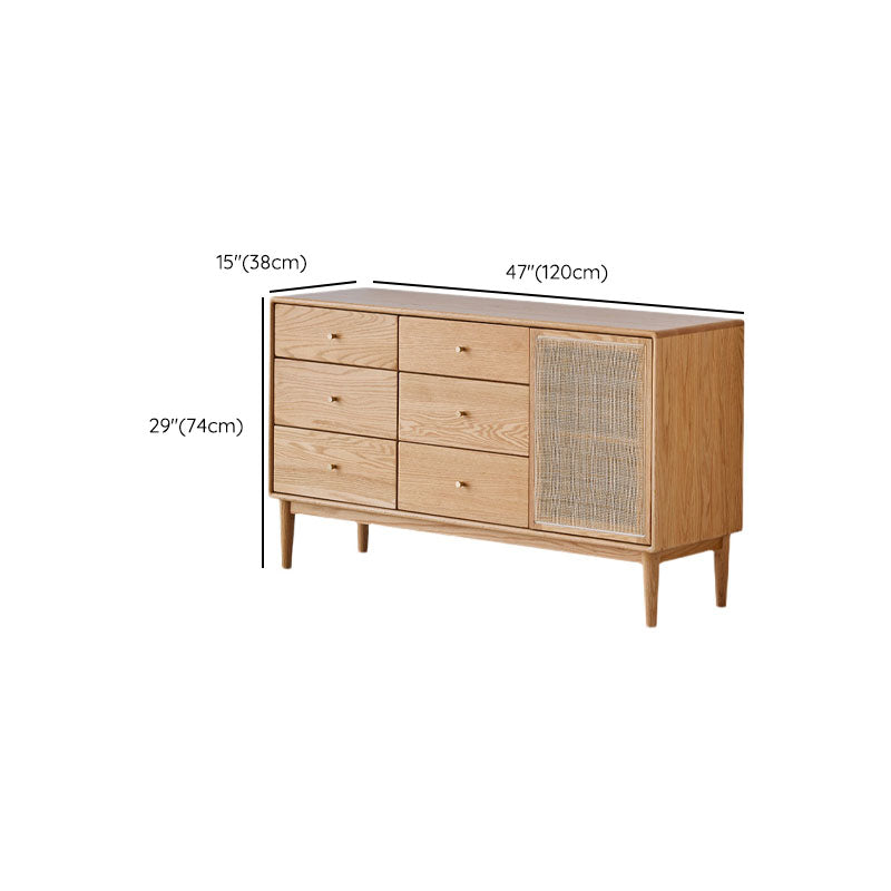 Contemporary Paned Cabinet Brown Pine and Cherry Accent Cabinet with Doors Clearhalo 'Cabinets & Chests' 'cabinets_chests' 'furn' 'furn_cabinets_chests' 'Furniture' 'Living Room Furniture' 7446509