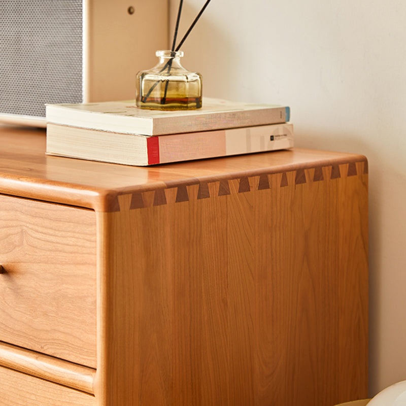 Contemporary Pine Wood Accent Chest 39" Tall Side Cabinet with 5 Drawers Clearhalo 'Cabinets & Chests' 'cabinets_chests' 'furn' 'furn_cabinets_chests' 'Furniture' 'Living Room Furniture' 7446561