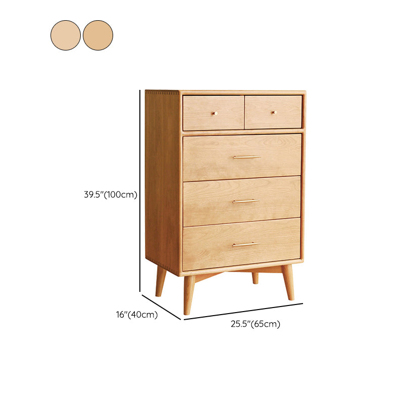 Contemporary Pine Wood Accent Chest 39" Tall Side Cabinet with 5 Drawers Clearhalo 'Cabinets & Chests' 'cabinets_chests' 'furn' 'furn_cabinets_chests' 'Furniture' 'Living Room Furniture' 7446564