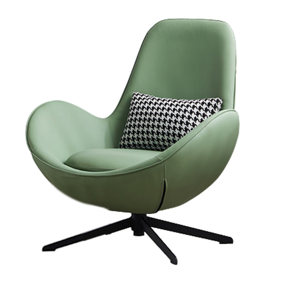 Fixed Back Lounge Chair Water Resistant Ottoman Set with Metal Legs Green Microfiber Leather 1 Piece Clearhalo 'Accent Chairs' 'accent_chairs' 'Chairs & Seating' 'furn' 'furn_accent_chairs' 'Furniture' 'Living Room Furniture' 7446596