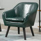 Fixed Back Lounge Chair Leather Side Chair with Solid Wood Legs