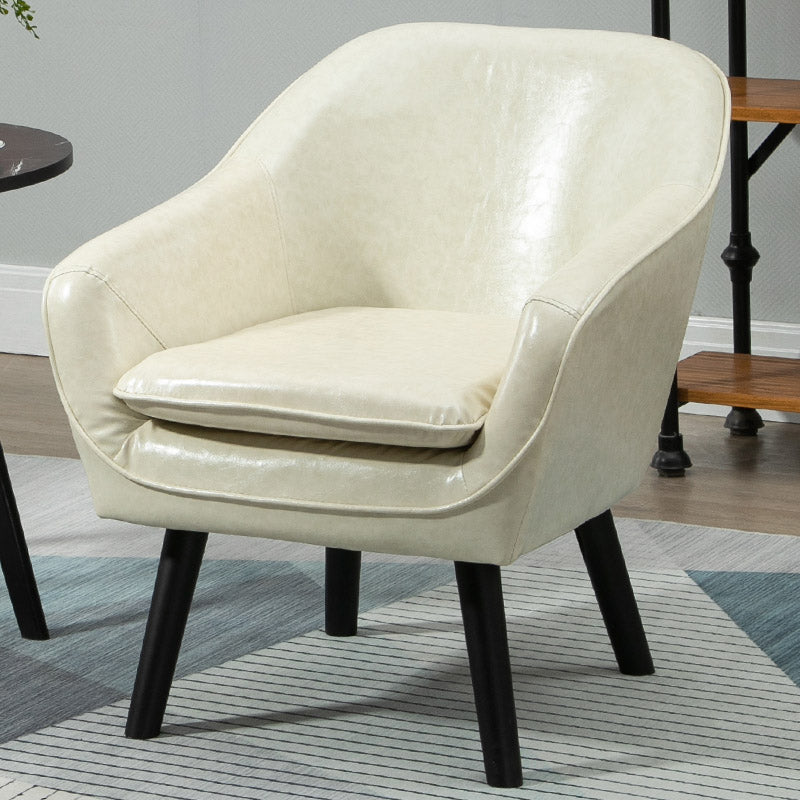 Sedia a sdraio posteriore fisso sedia laterale in pelle con gambe in legno massiccio