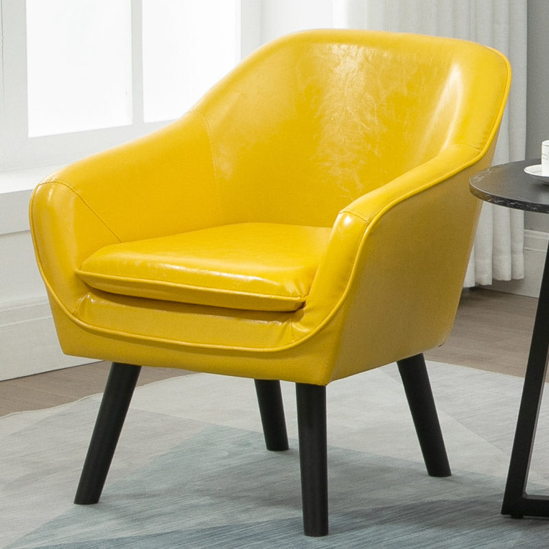 Sedia a sdraio posteriore fisso sedia laterale in pelle con gambe in legno massiccio