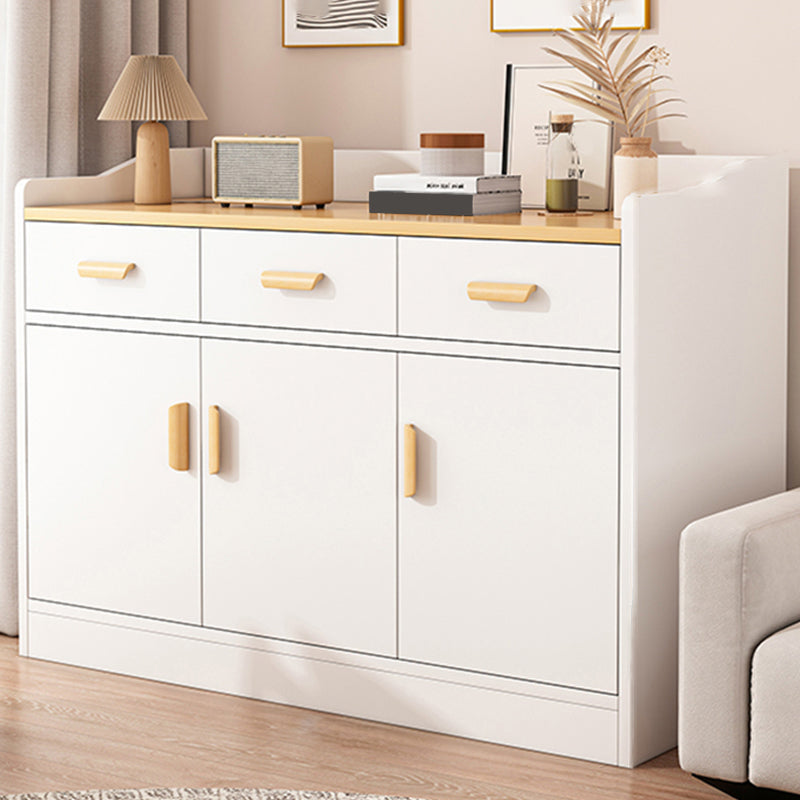 Modern Rectangle Accent Cabinet Bar Pulls Accent Cabinet with Drawer 47"L x 13"W x 31"H White 2 Clearhalo 'Cabinets & Chests' 'cabinets_chests' 'furn' 'furn_cabinets_chests' 'Furniture' 'Living Room Furniture' 7446745