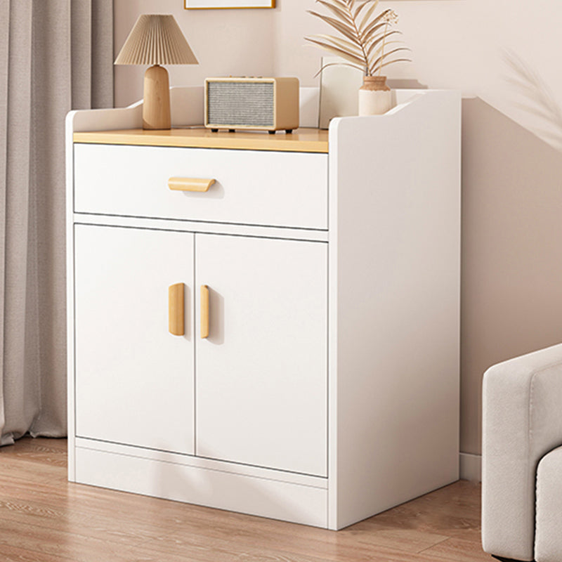 Modern Rectangle Accent Cabinet Bar Pulls Accent Cabinet with Drawer 24"L x 13"W x 31"H White 1 Clearhalo 'Cabinets & Chests' 'cabinets_chests' 'furn' 'furn_cabinets_chests' 'Furniture' 'Living Room Furniture' 7446753