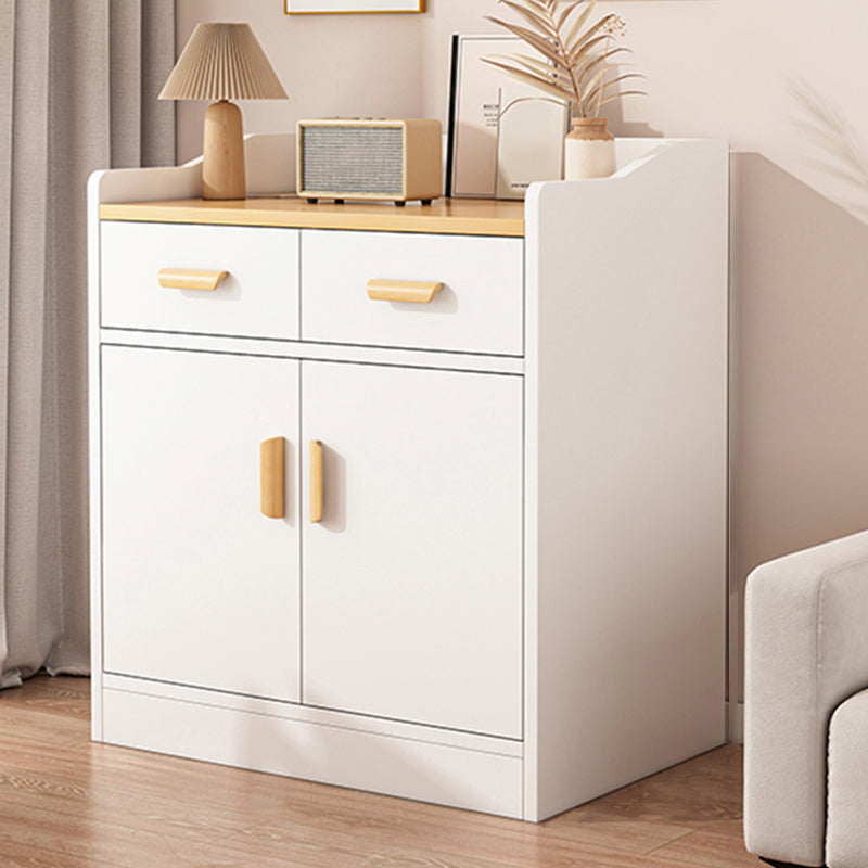 Modern Rectangle Accent Cabinet Bar Pulls Accent Cabinet with Drawer 31"L x 13"W x 31"H White 1 Clearhalo 'Cabinets & Chests' 'cabinets_chests' 'furn' 'furn_cabinets_chests' 'Furniture' 'Living Room Furniture' 7446754