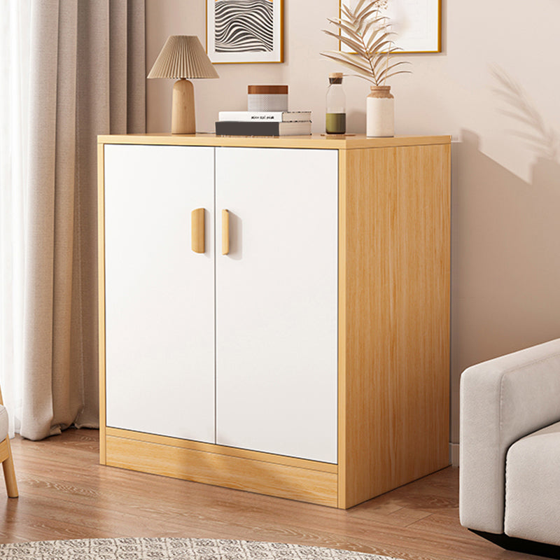 Modern Rectangle Accent Cabinet Bar Pulls Accent Cabinet with Drawer 31"L x 16"W x 39"H Natural Wood White 1 Clearhalo 'Cabinets & Chests' 'cabinets_chests' 'furn' 'furn_cabinets_chests' 'Furniture' 'Living Room Furniture' 7446761