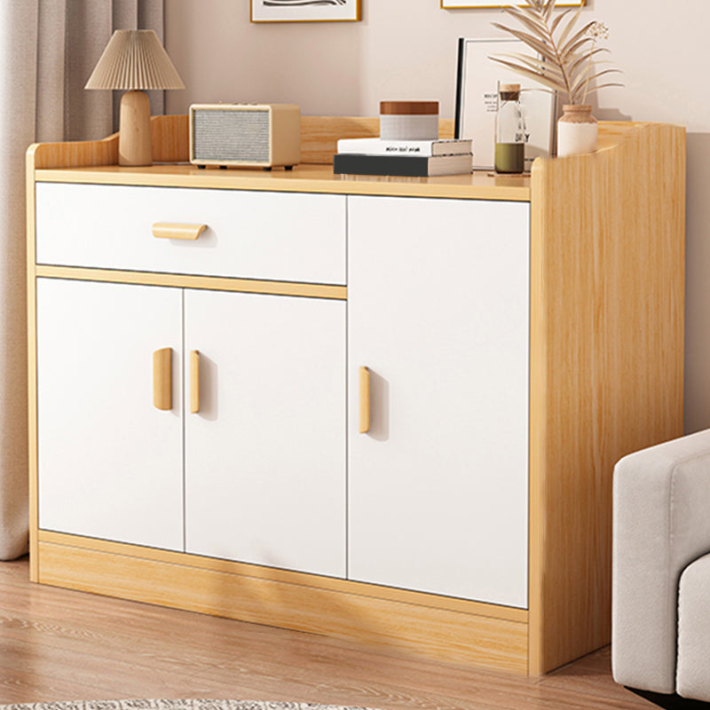 Modern Rectangle Accent Cabinet Bar Pulls Accent Cabinet with Drawer 39"L x 13"W x 31"H Natural Wood White 2 Clearhalo 'Cabinets & Chests' 'cabinets_chests' 'furn' 'furn_cabinets_chests' 'Furniture' 'Living Room Furniture' 7446766