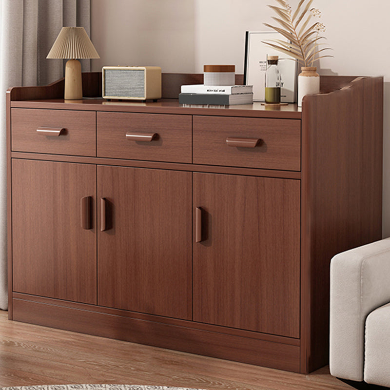Modern Rectangle Accent Cabinet Bar Pulls Accent Cabinet with Drawer 47"L x 13"W x 31"H Nut-Brown 2 Clearhalo 'Cabinets & Chests' 'cabinets_chests' 'furn' 'furn_cabinets_chests' 'Furniture' 'Living Room Furniture' 7446767