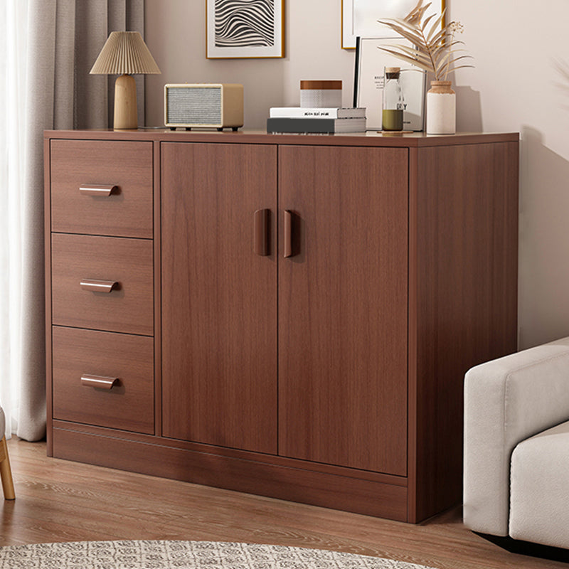 Modern Rectangle Accent Cabinet Bar Pulls Accent Cabinet with Drawer 39.4"L x 15.7"W x 39.4"H Nut-Brown 1 Clearhalo 'Cabinets & Chests' 'cabinets_chests' 'furn' 'furn_cabinets_chests' 'Furniture' 'Living Room Furniture' 7446768