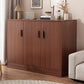Modern Rectangle Accent Cabinet Bar Pulls Accent Cabinet with Drawer 39.4"L x 15.7"W x 39.4"H Nut-Brown 2 Clearhalo 'Cabinets & Chests' 'cabinets_chests' 'furn' 'furn_cabinets_chests' 'Furniture' 'Living Room Furniture' 7446769