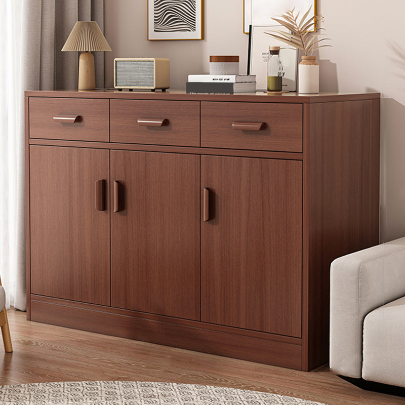 Modern Rectangle Accent Cabinet Bar Pulls Accent Cabinet with Drawer 47.2"L x 15.7"W x 39.4"H Nut-Brown 2 Clearhalo 'Cabinets & Chests' 'cabinets_chests' 'furn' 'furn_cabinets_chests' 'Furniture' 'Living Room Furniture' 7446770