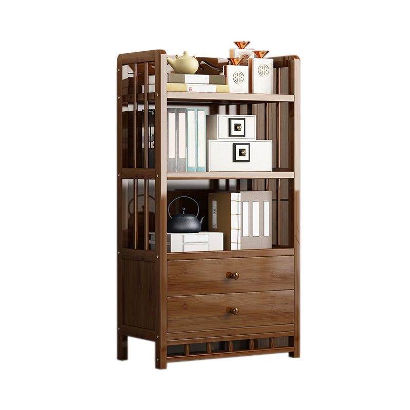 Mid-Century Modern Brown Accent Chest Wood Rectangle Accent Chest with Shelves 19.7"L x 9.8"W x 45.3"H 2 Cabinet Not Included Clearhalo 'Cabinets & Chests' 'cabinets_chests' 'furn' 'furn_cabinets_chests' 'Furniture' 'Living Room Furniture' 7446800