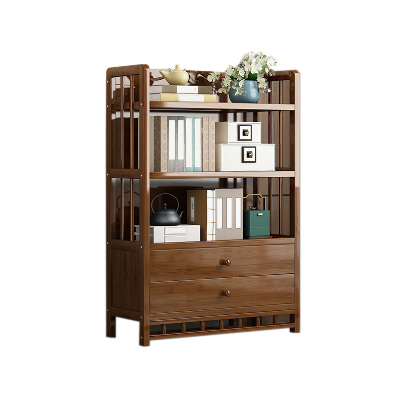 Mid-Century Modern Brown Accent Chest Wood Rectangle Accent Chest with Shelves 27.6"L x 9.8"W x 45.3"H 2 Cabinet Not Included Clearhalo 'Cabinets & Chests' 'cabinets_chests' 'furn' 'furn_cabinets_chests' 'Furniture' 'Living Room Furniture' 7446801