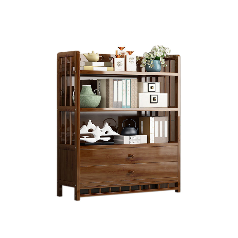 Mid-Century Modern Brown Accent Chest Wood Rectangle Accent Chest with Shelves 35"L x 10"W x 45"H 2 Cabinet Not Included Clearhalo 'Cabinets & Chests' 'cabinets_chests' 'furn' 'furn_cabinets_chests' 'Furniture' 'Living Room Furniture' 7446802