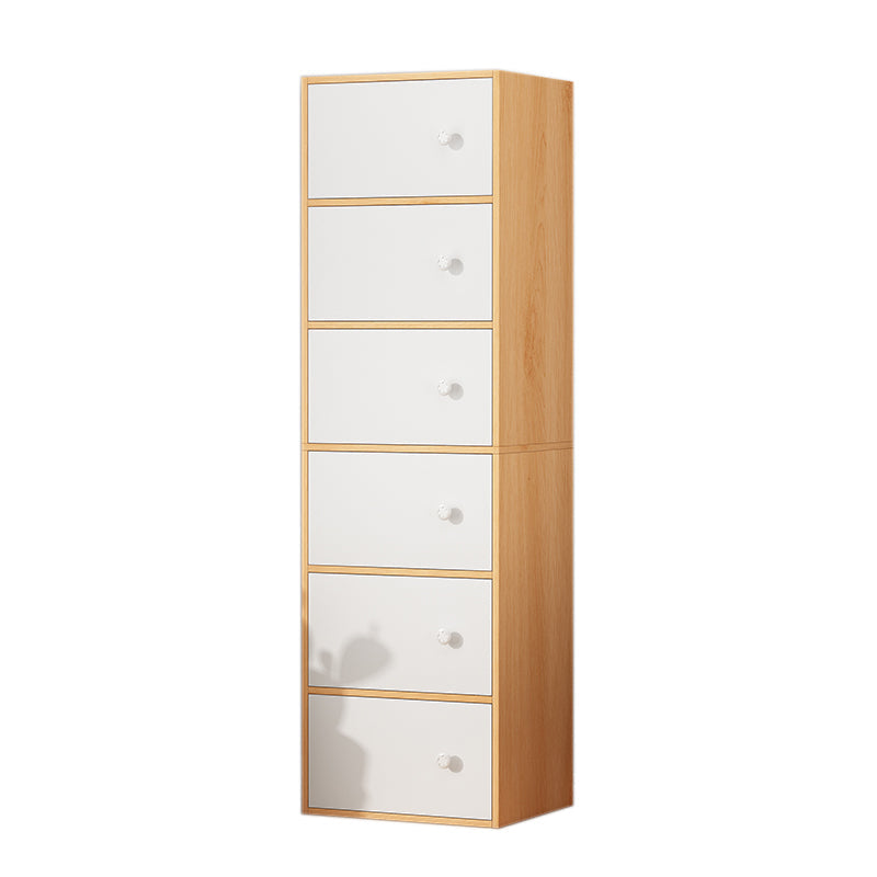 Knobs Accent Cabinet Manufactured Wood Modern Cabinet with Doors 15.7"L x 11.8"W x 59.1"H Natural Clearhalo 'Cabinets & Chests' 'cabinets_chests' 'furn' 'furn_cabinets_chests' 'Furniture' 'Living Room Furniture' 7446889