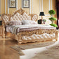 Victorian Standard Bed Upholstered Headboard Tufted Panel Bed