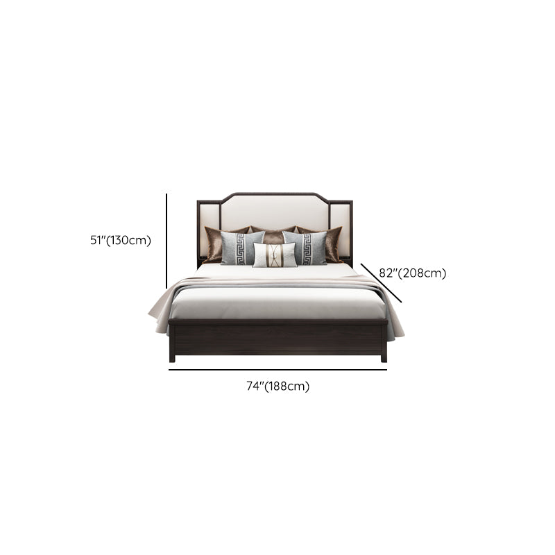 Mid-Century Modern Standard Bed Upholstered Headboard Ash Panel Bed