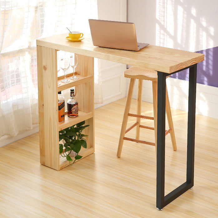 Indoor Contemporary Bar Dining Table Rectangle Pine Wood Bar Table Clearhalo 'Bar Furniture' 'Bar Tables' 'bar_tables' 'furn' 'furn_bar_tables' 'Furniture' 'Kitchen & Dining Furniture' 7448801