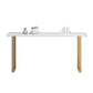 Glam Pub Height Dining Table White and Gold Counter Height Table Clearhalo 'Bar Furniture' 'Bar Tables' 'bar_tables' 'furn' 'furn_bar_tables' 'Furniture' 'Kitchen & Dining Furniture' 7448813