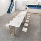 Glam Pub Height Dining Table White and Gold Counter Height Table Clearhalo 'Bar Furniture' 'Bar Tables' 'bar_tables' 'furn' 'furn_bar_tables' 'Furniture' 'Kitchen & Dining Furniture' 7448815