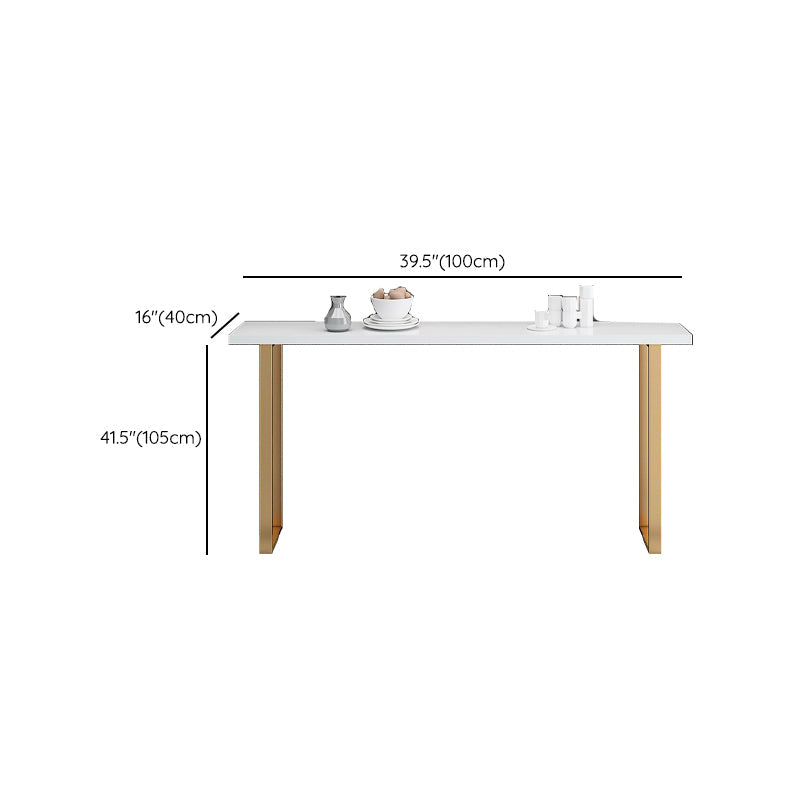 Glam Pub Height Dining Table White and Gold Counter Height Table Clearhalo 'Bar Furniture' 'Bar Tables' 'bar_tables' 'furn' 'furn_bar_tables' 'Furniture' 'Kitchen & Dining Furniture' 7448818